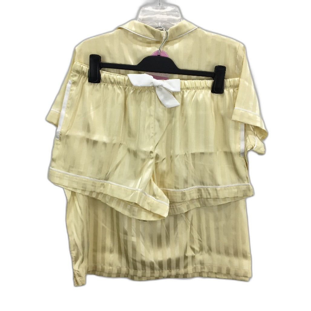 Peter Alexander Butter Stripe Chic Satin Shortie PJ Set Ladies Size Medium NEW