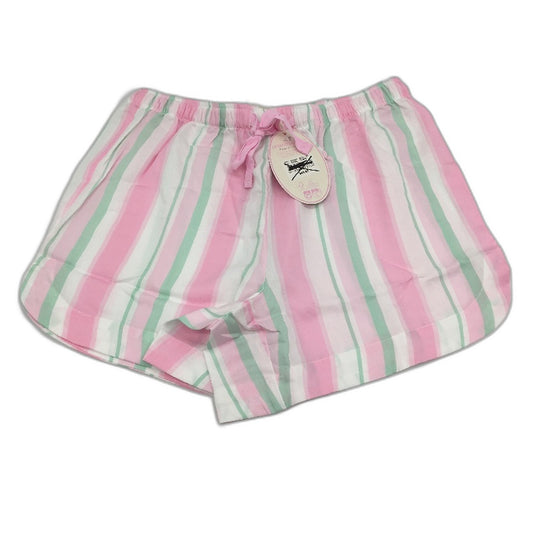 Peter Alexander Pink Green Stripe Cotton Pyjama Shorts Ladies Size XS NEW