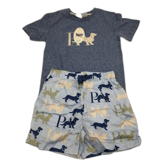 Peter Alexander Blue Viscose Blend Short Pyjama Set Junior Boys Size 6 NEW