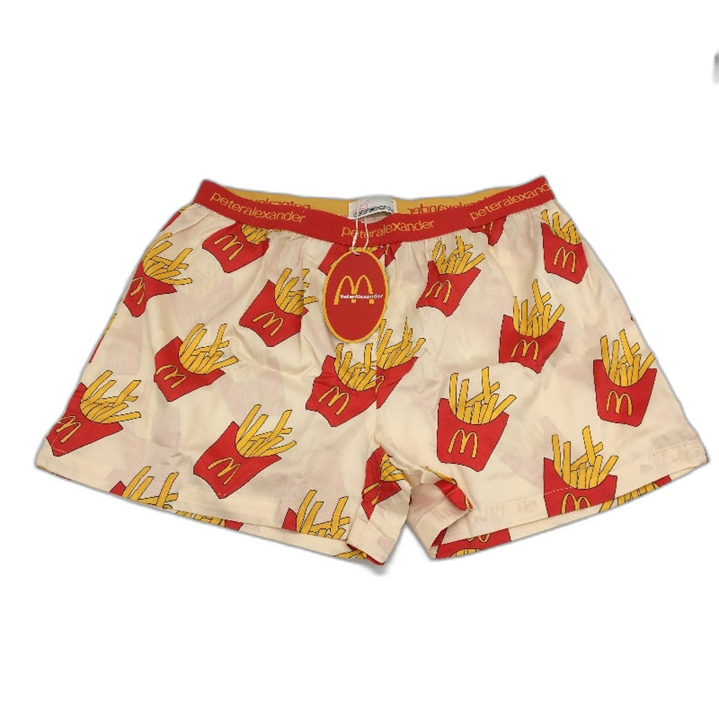 Peter Alexander Maccas French Fries Cotton Boxer Shorts Ladies Size Medium NEW
