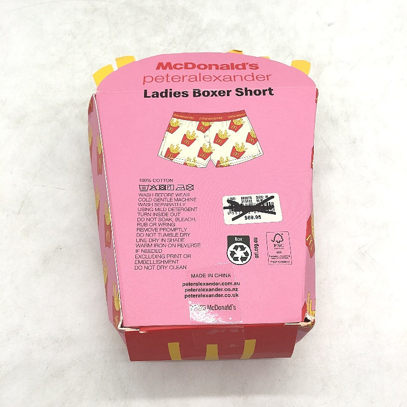 Peter Alexander Maccas French Fries Cotton Boxer Shorts Ladies Size Medium NEW
