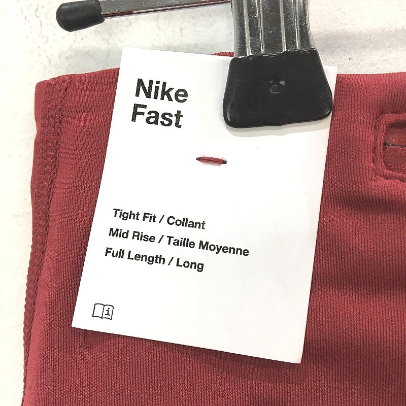 Nike Fast Pocket Mid Rise Red Running Full Leggings Ladies Size Small NEW