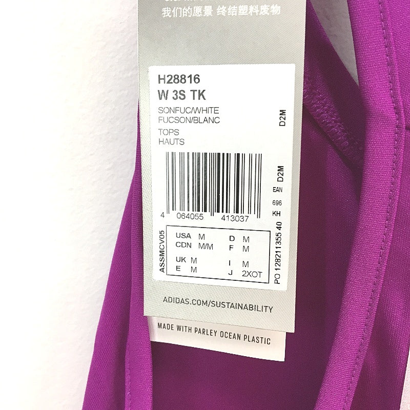 Adidas PrimeBlue AeroReady 3 Stripes Purple Tank Top Ladies Size Medium NEW