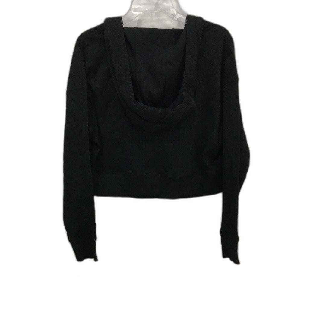 Tommy Hilfiger Ribbed Crop Black Pullover Hooded Sweater Ladies Size Small NEW