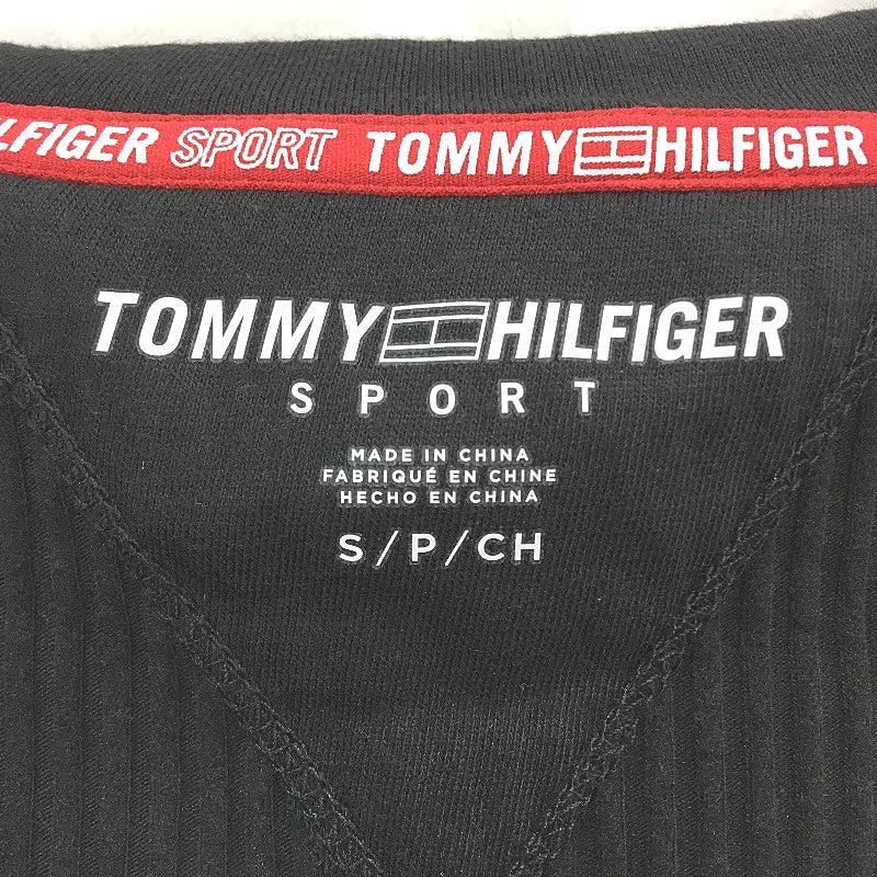 Tommy Hilfiger Ribbed Crop Black Pullover Hooded Sweater Ladies Size Small NEW