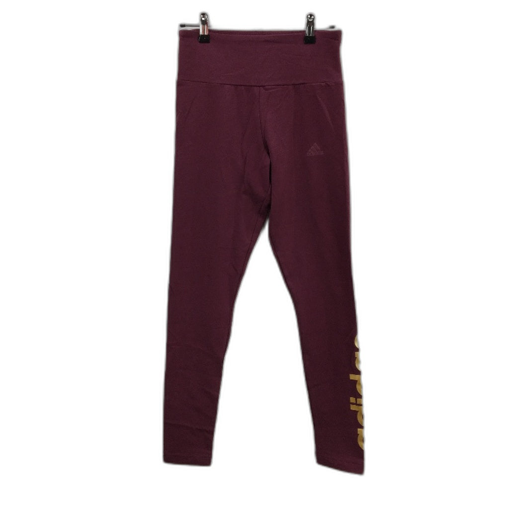 Adidas Essentials Loungewear High Waisted Plum Logo Leggings Ladies Sz Small NEW