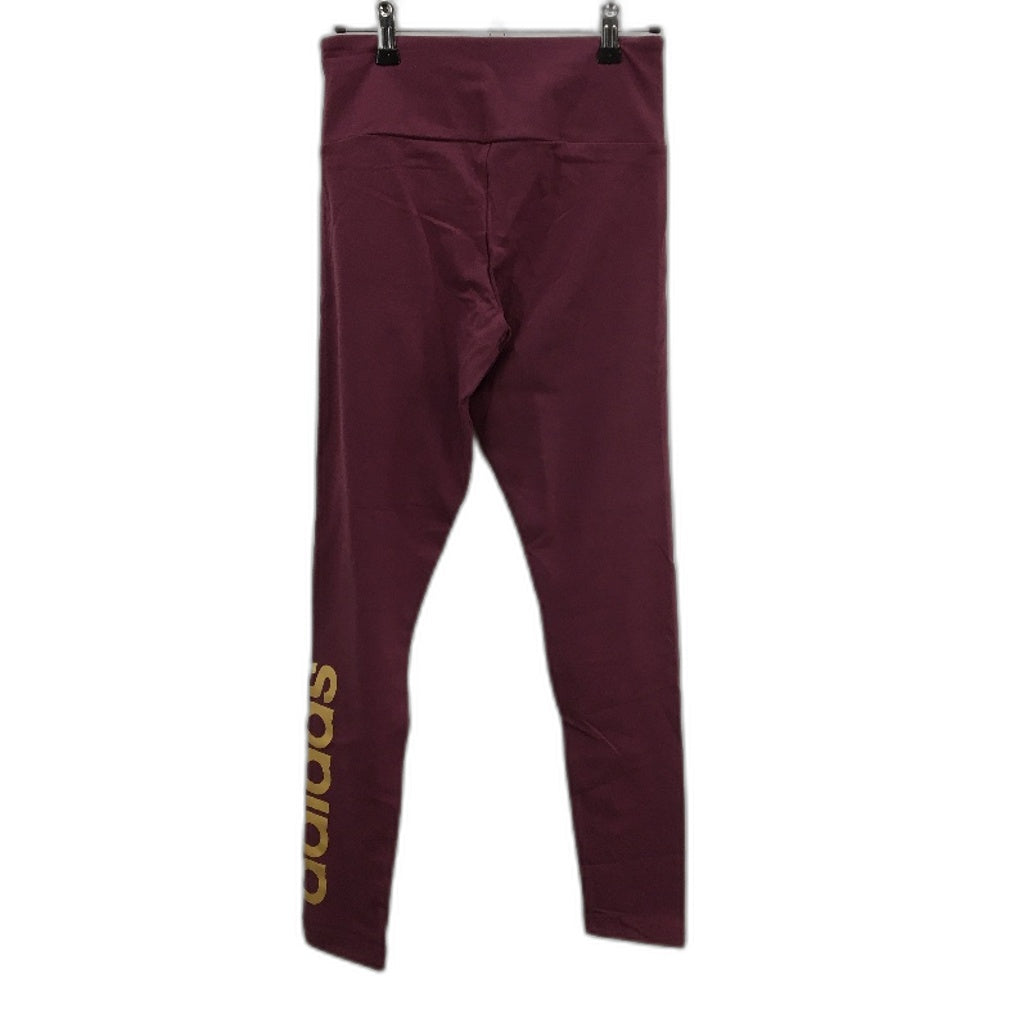 Adidas Essentials Loungewear High Waisted Plum Logo Leggings Ladies Sz Small NEW