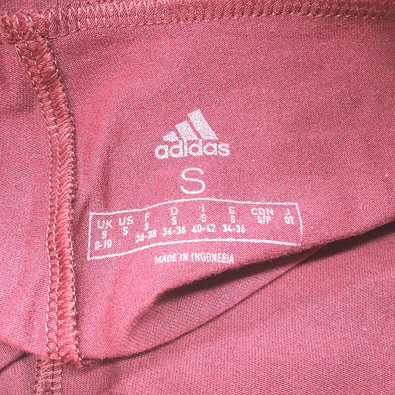 Adidas Essentials Loungewear High Waisted Plum Logo Leggings Ladies Sz Small NEW