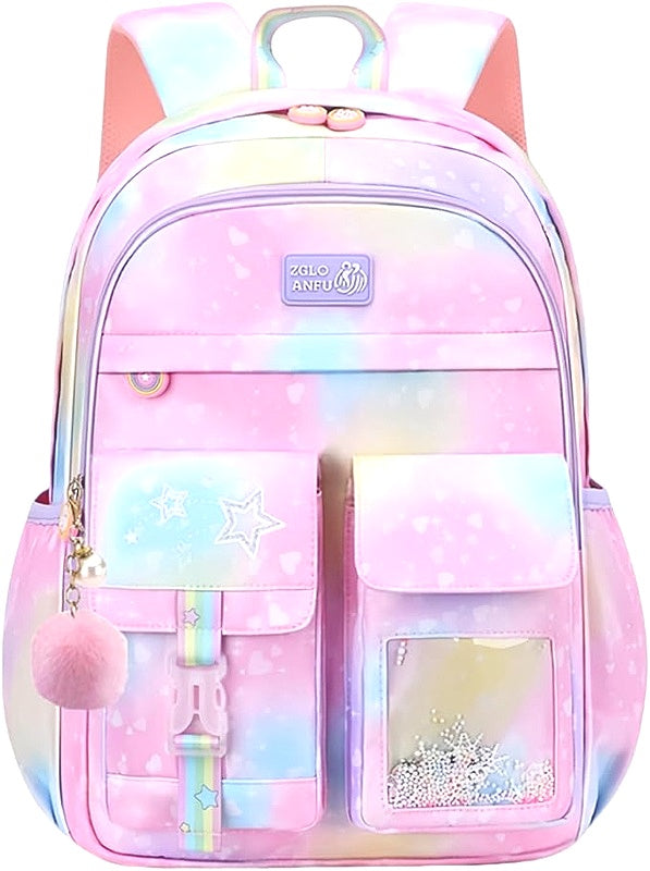 Kids School Bag Large Capacity Lightweight Multifunctional Backpack Pink NEW
