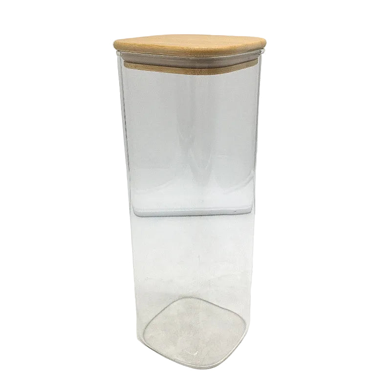 COMSAF 3 Pack Glass Spaghetti Pasta Storage Jar Containers With Bamboo Lids NEW