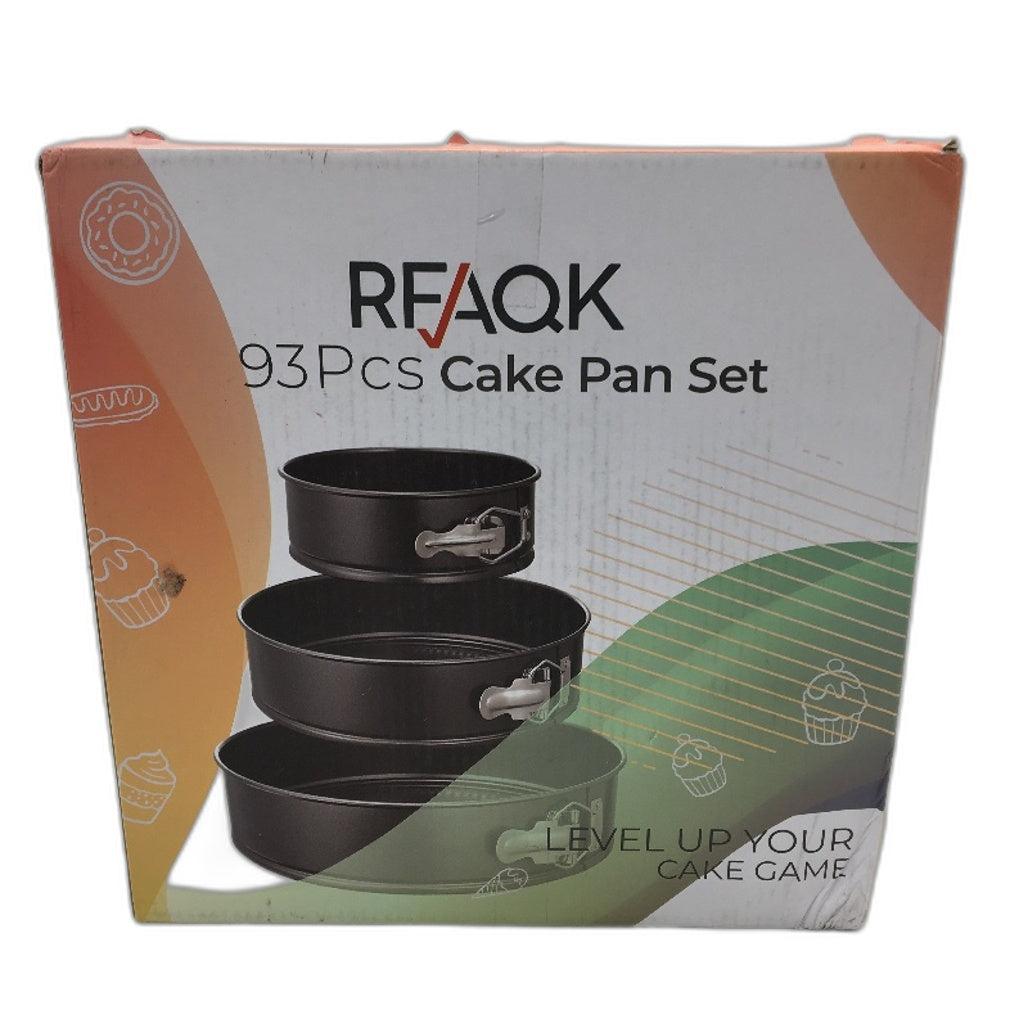 RFAQK 3PCS Cake Tins Springform Nonstick Leakproof With Parchment Paper NEW