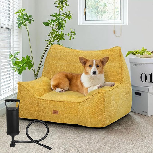 Tedi's Pet Calming Sofa Bed For Small Medium Dog Cat Removable Cover Yellow NEW