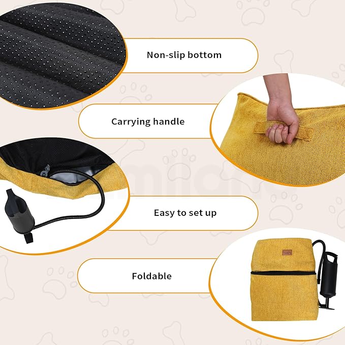 Tedi's Pet Calming Sofa Bed For Small Medium Dog Cat Removable Cover Yellow NEW