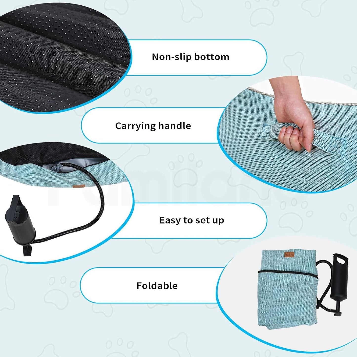 Tedi's Pet Calming Sofa Bed For Small Medium Dog Cat Removable Cover Blue NEW