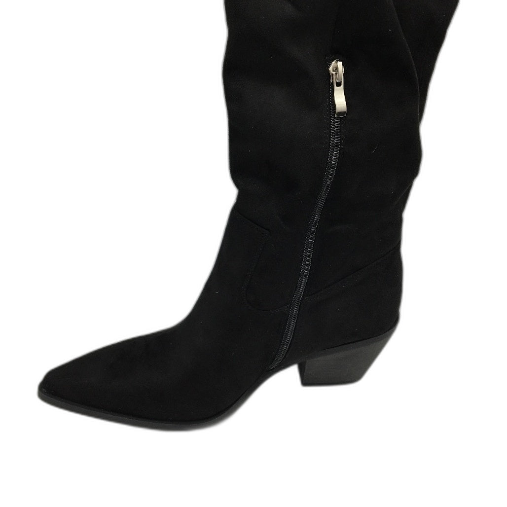 Reitoye Western Cowgirl Knee High Chunky Heel Boots Womens Size 9 Black NEW