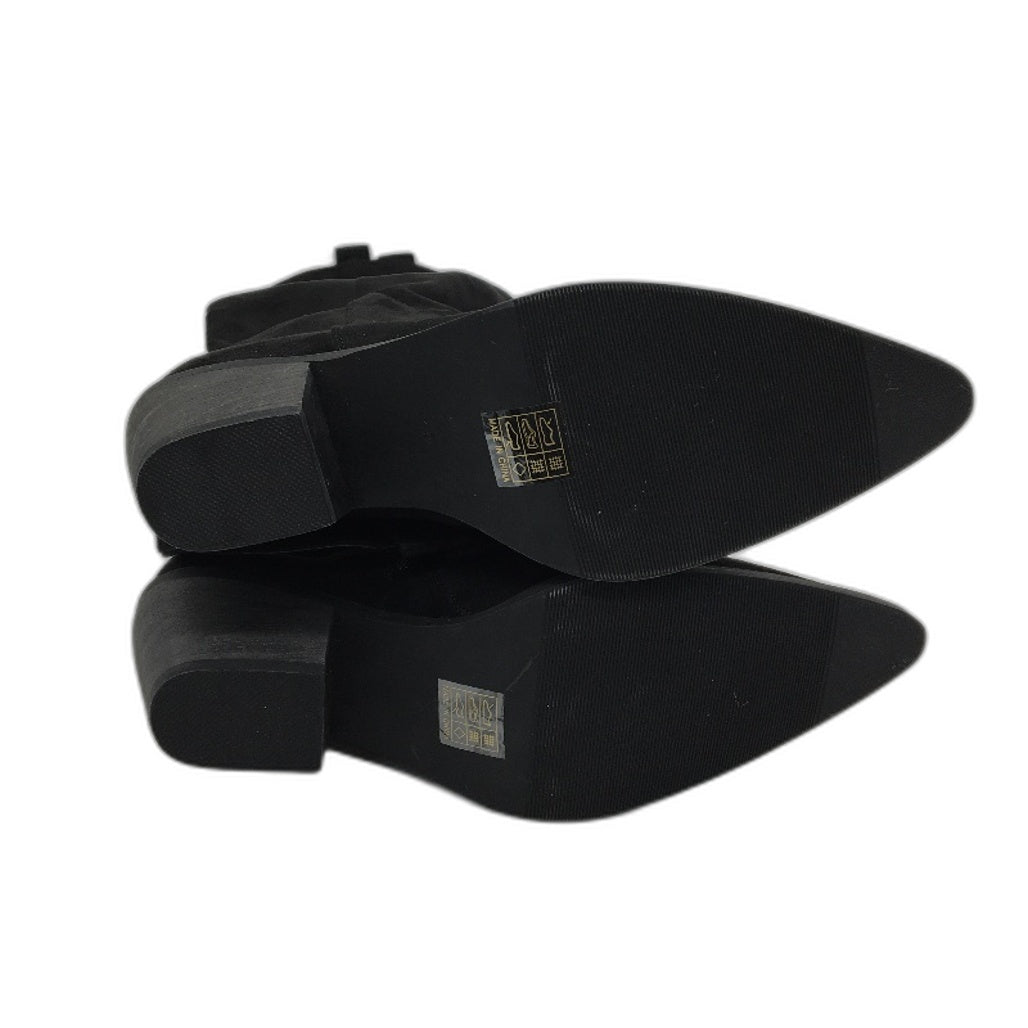 Reitoye Western Cowgirl Knee High Chunky Heel Boots Womens Size 9 Black NEW