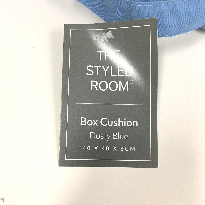 The Styled Room 2 Pack Thick Box Cushion Seat Pads 40x40x8CM Dusty Blue NEW