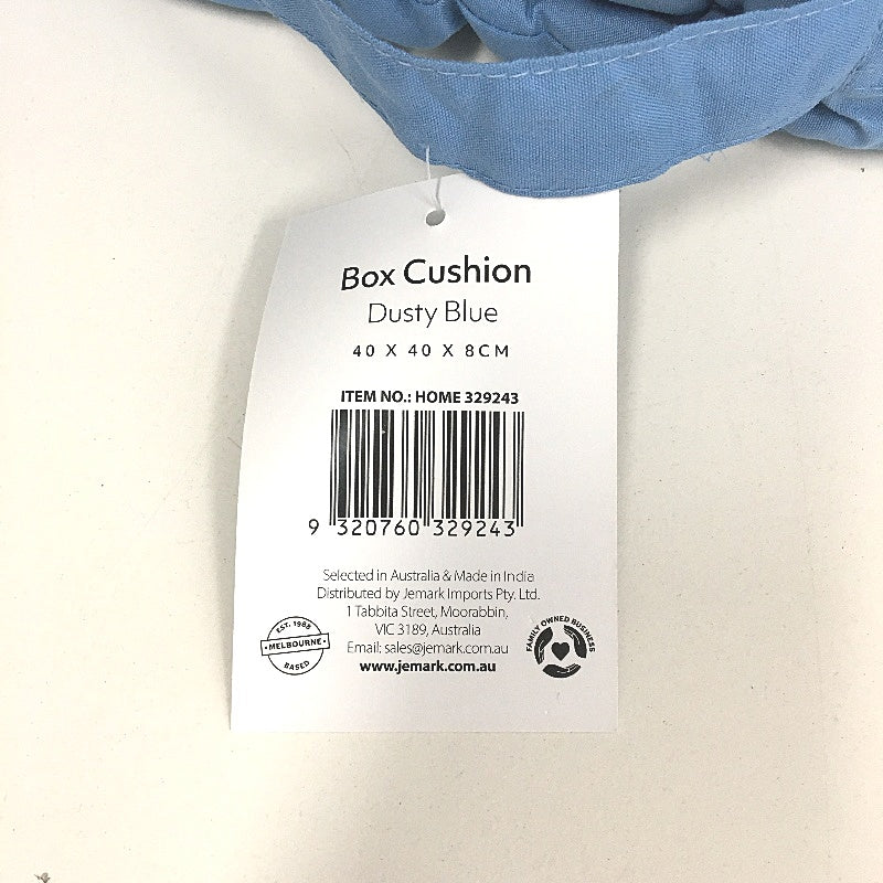 The Styled Room 2 Pack Thick Box Cushion Seat Pads 40x40x8CM Dusty Blue NEW