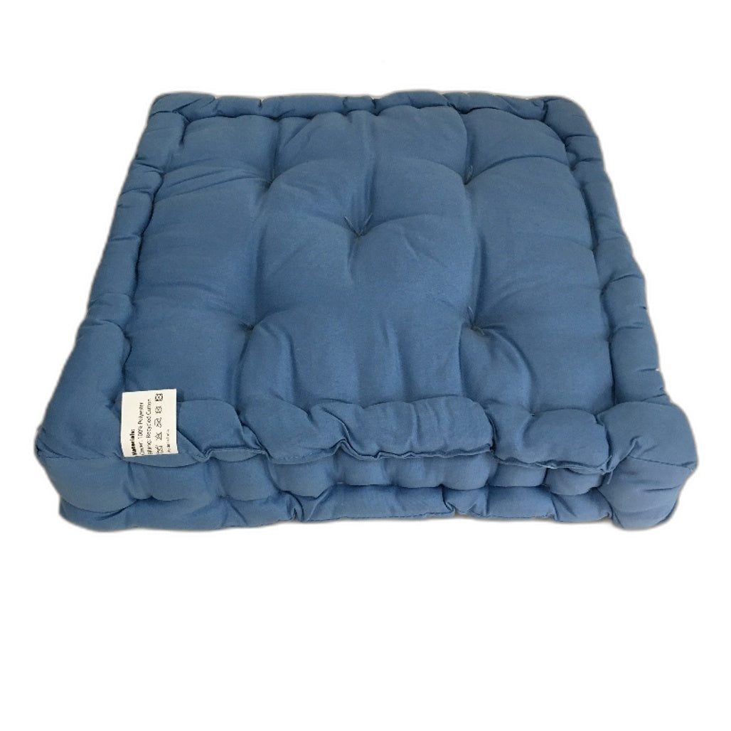The Styled Room 2 Pack Thick Box Cushion Seat Pads 40x40x8CM Dusty Blue NEW