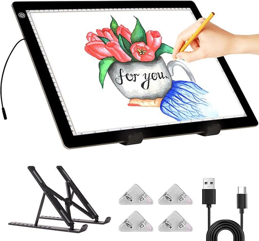 A3 LED Light Tracing Pad 3 Levels Brightness Art Sketching Drawing Board NEW