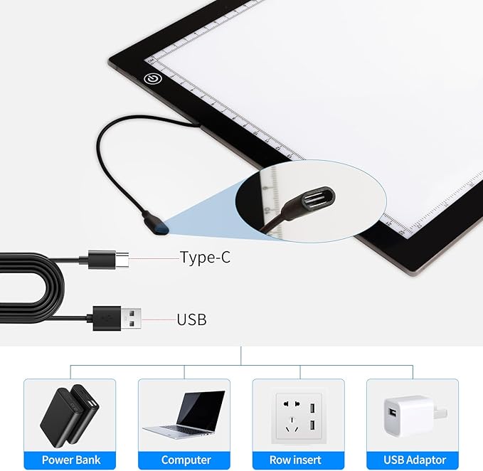 A3 LED Light Tracing Pad 3 Levels Brightness Art Sketching Drawing Board NEW