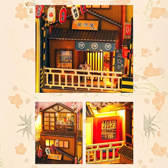 DIY Dollhouse Sakura Holiday Miniature House Building Kit Bookshelf Insert NEW