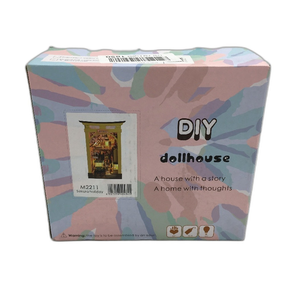 DIY Dollhouse Sakura Holiday Miniature House Building Kit Bookshelf Insert NEW