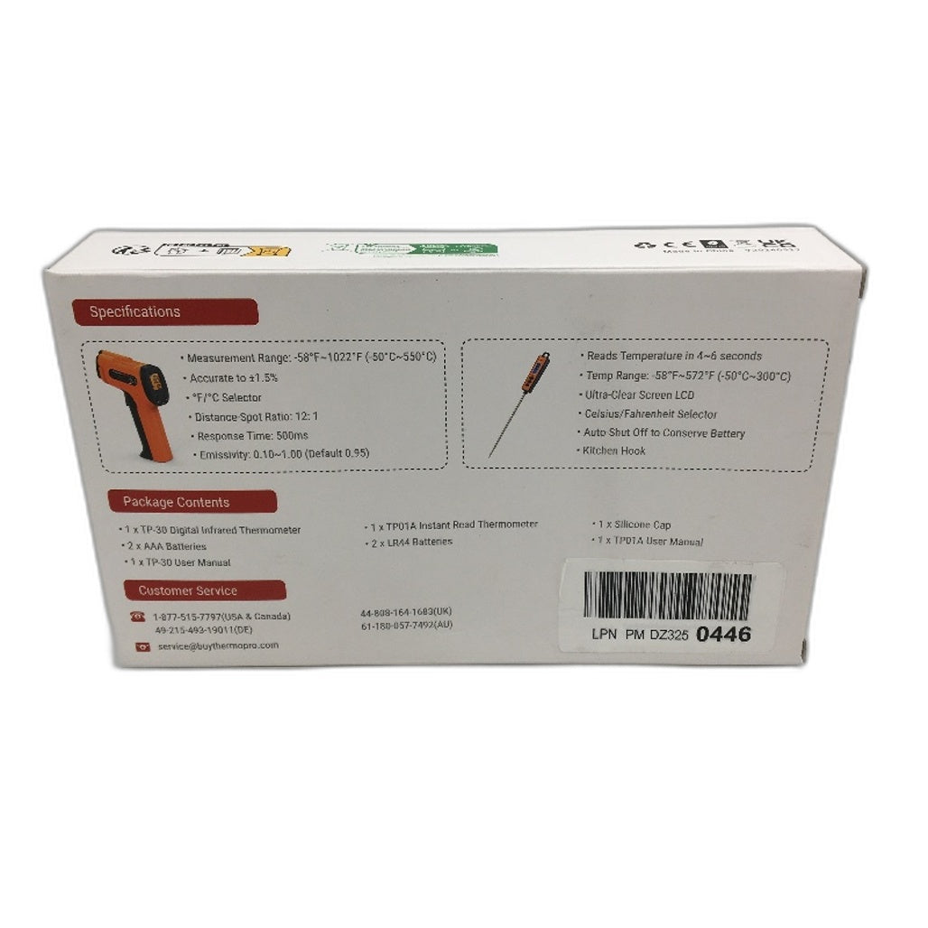 ThermoPro Infrared Gun & Instant Read Thermometer Bundle For Cooking Grill NEW