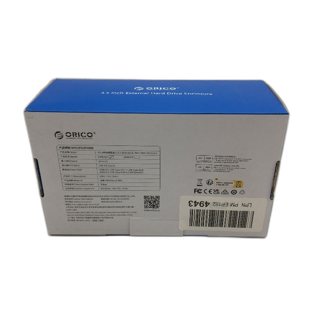 ORICO 3588US3 External Hard Drive Enclosure 3.5 Inch USB 3.0 Tool Free NEW