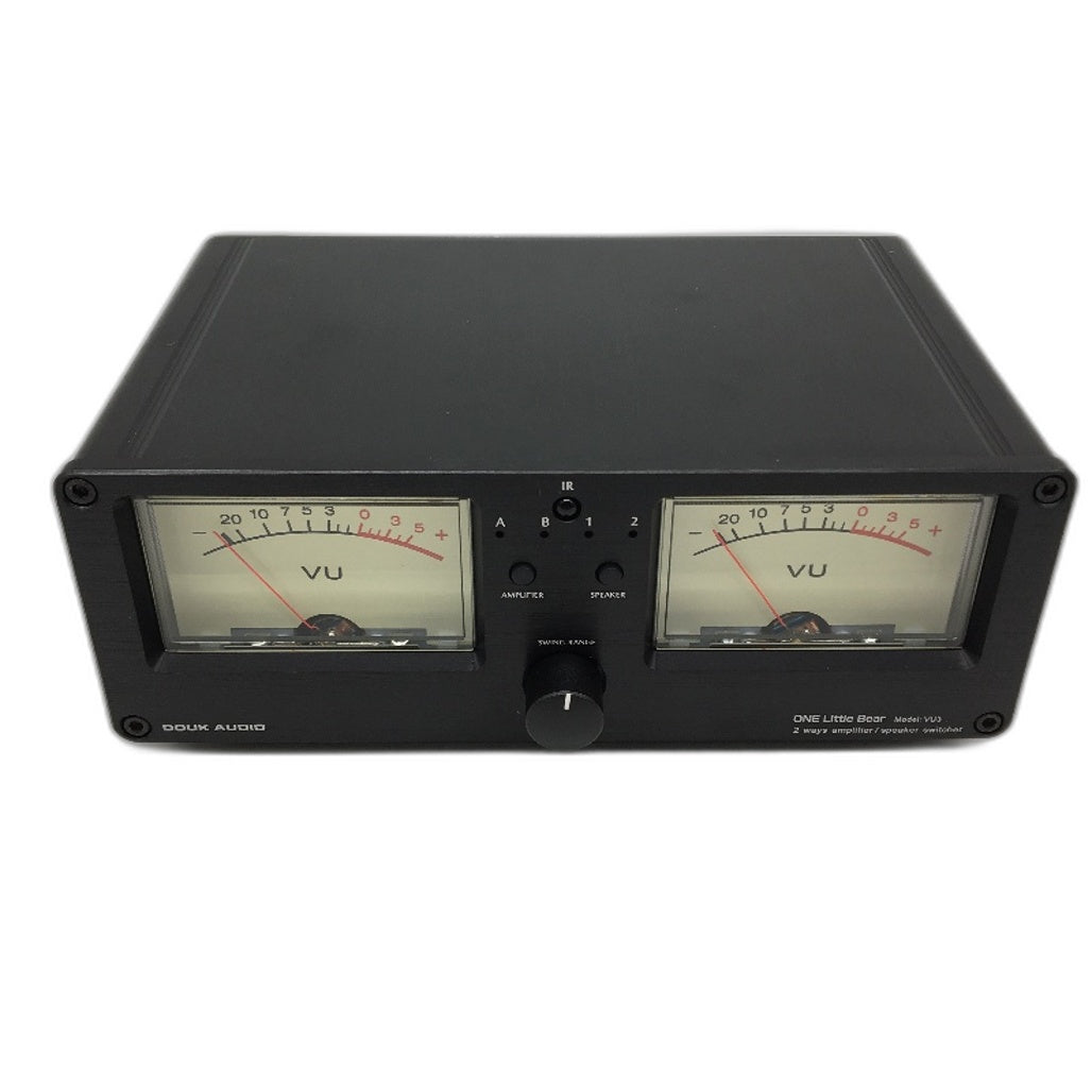 Douk Audio VU3 Dual Analog VU Meter 2 Way Amplifier Speaker Audio Switcher NEW