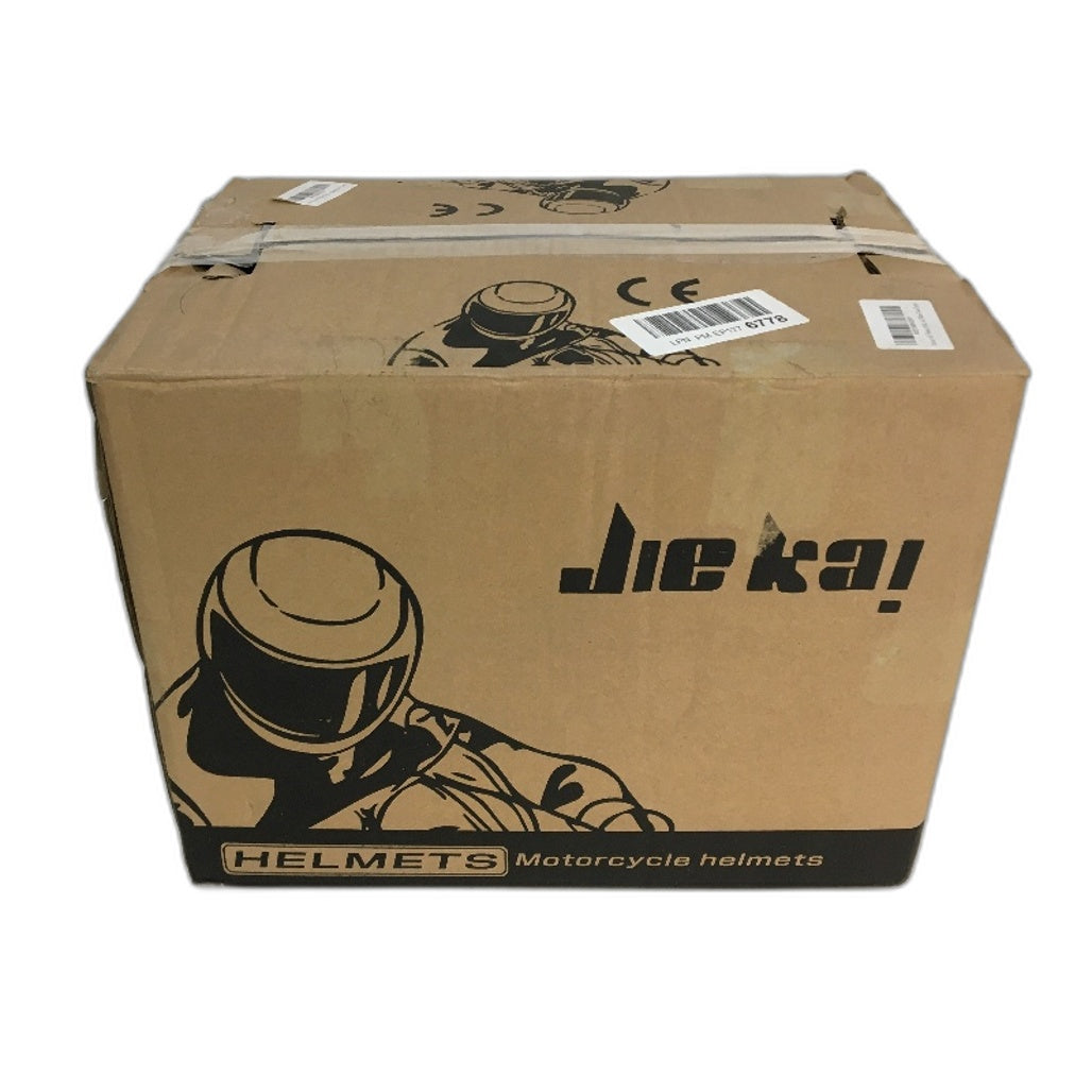 JIEKAI Flip Up Motorbike Helmet Dual Visor Sun Shield Matte Black Size Large NEW
