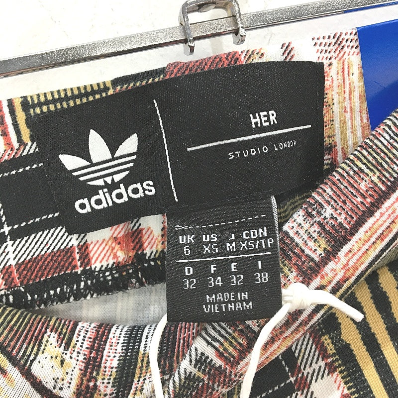 Adidas HER Studio London Check Cropped Mid Rise Tights Ladies Size UK 6 NEW