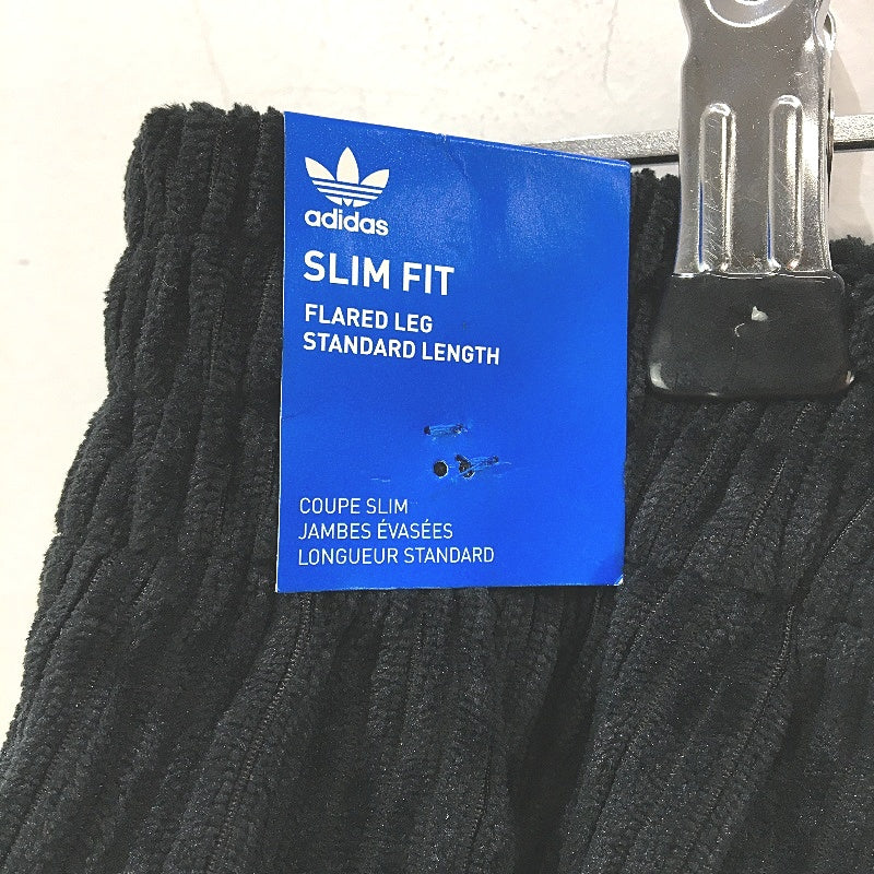 Adidas Adicolor Classics Chunky Black Ribbed Velour Pants Ladies Size UK 10 NEW