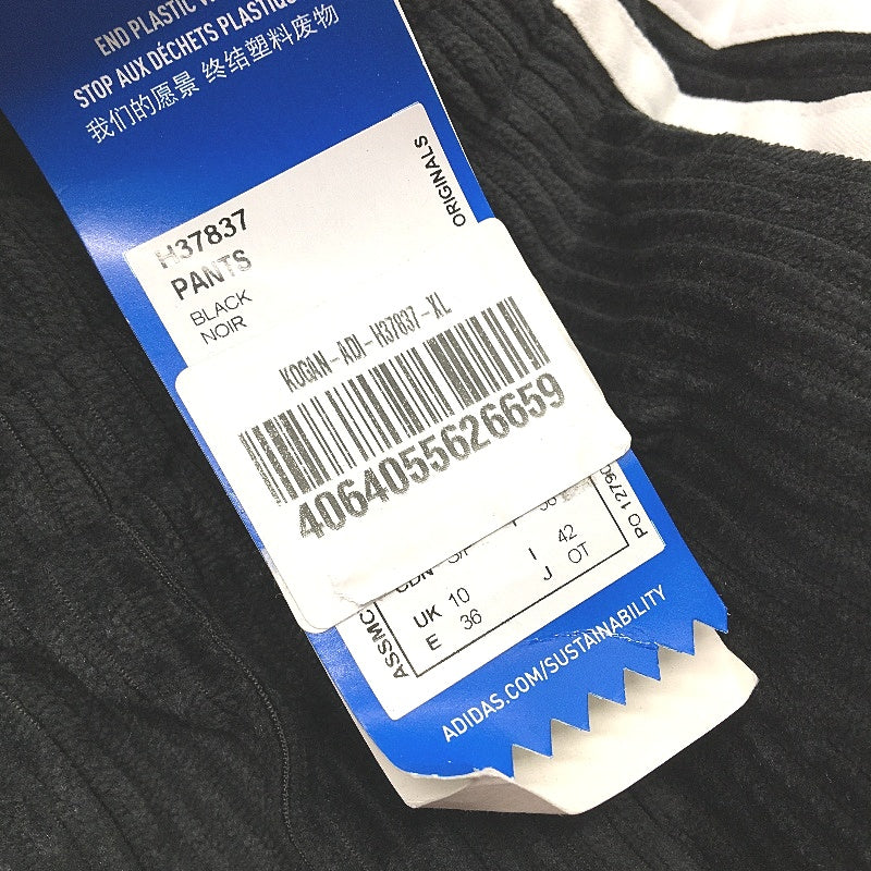 Adidas Adicolor Classics Chunky Black Ribbed Velour Pants Ladies Size UK 10 NEW