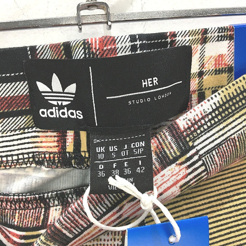 Adidas HER Studio London Check Cropped Mid Rise Tights Ladies Size UK 10 NEW