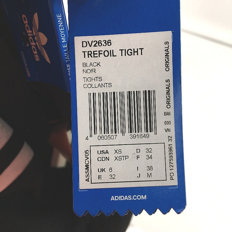 Adidas Loungewear 3 Stripes Archival Trefoil Black Tights Ladies Size UK 6 NEW