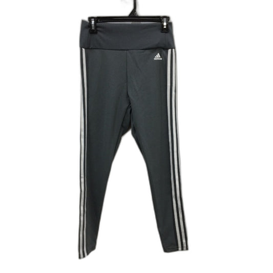 Adidas Designed To Move Hi Rise 3 Stripes 7/8 Grey Tights Ladies Size Medium NEW