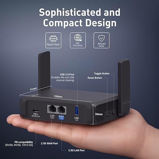 GL iNET BE3600 Slate 7 Dual Band WiFi 7 Multi-Link 2.5G Travel Router DEMO