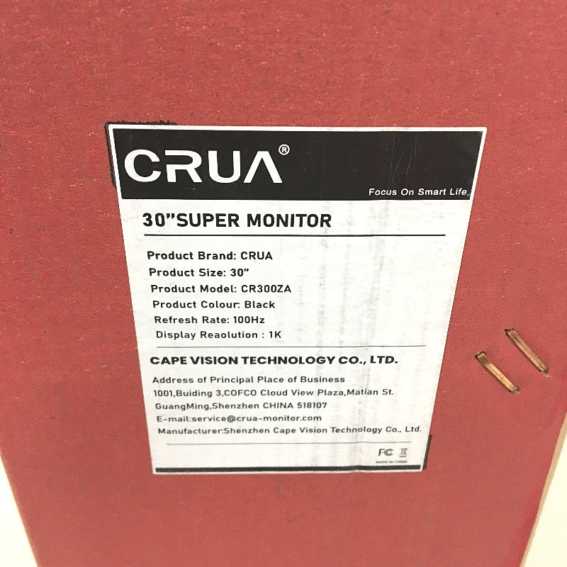 Crua 30 Inch Curved LED 100Hz 21:9 Ratio Wide Black Super PC Monitor NEW