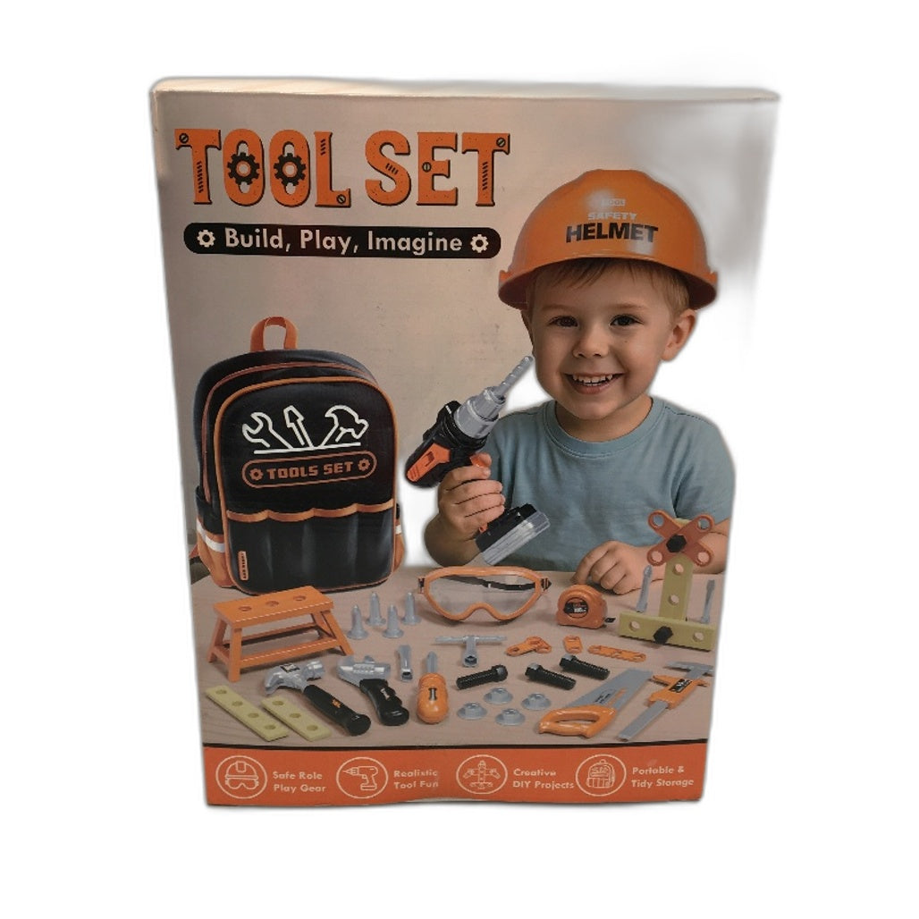 KidBloom Orange Construction Play Tool Set with Mini Backpack Ages 3+ NEW