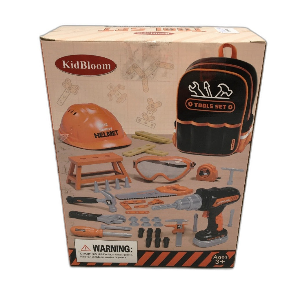 KidBloom Orange Construction Play Tool Set with Mini Backpack Ages 3+ NEW