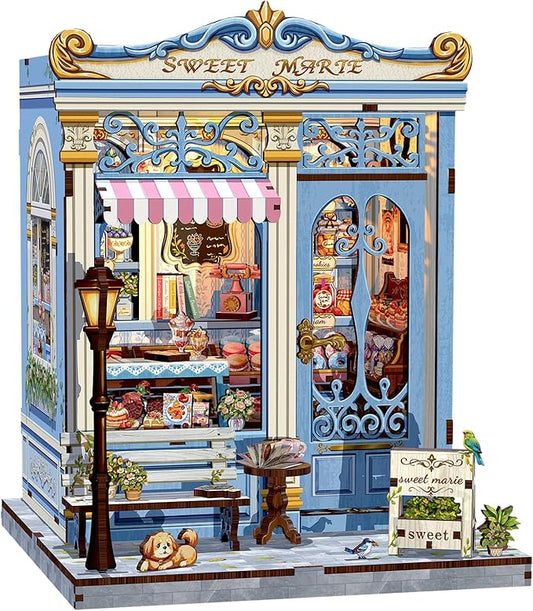 CUTEBEE Sweet Marie Dessert Shop DIY Wooden Miniature Book Nook Puzzle Kit NEW