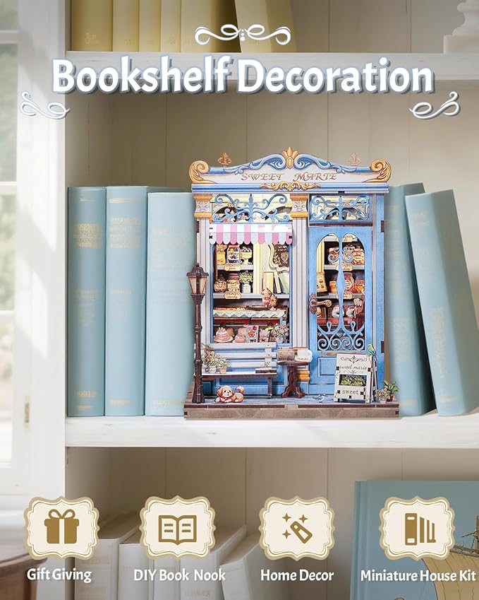 CUTEBEE Sweet Marie Dessert Shop DIY Wooden Miniature Book Nook Puzzle Kit NEW