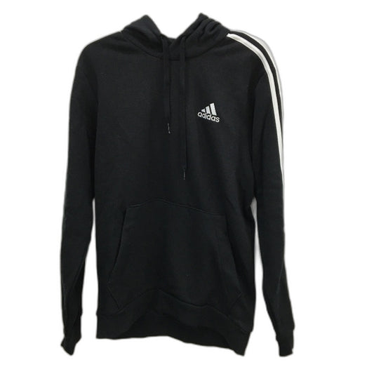 Adidas Essentials Fleece 3 Stripes Black Pullover Hoodie Mens Size Medium NEW