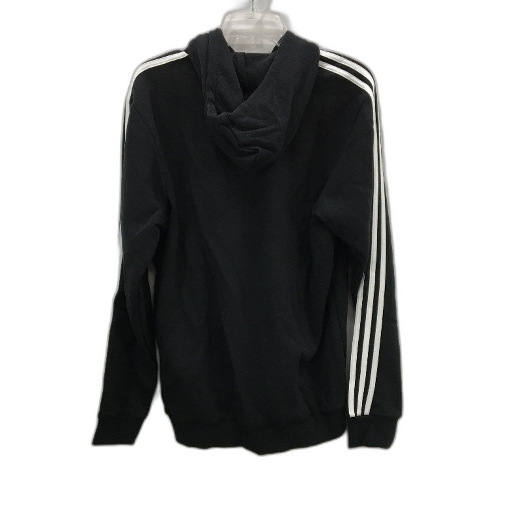 Adidas Essentials Fleece 3 Stripes Black Pullover Hoodie Mens Size Medium NEW