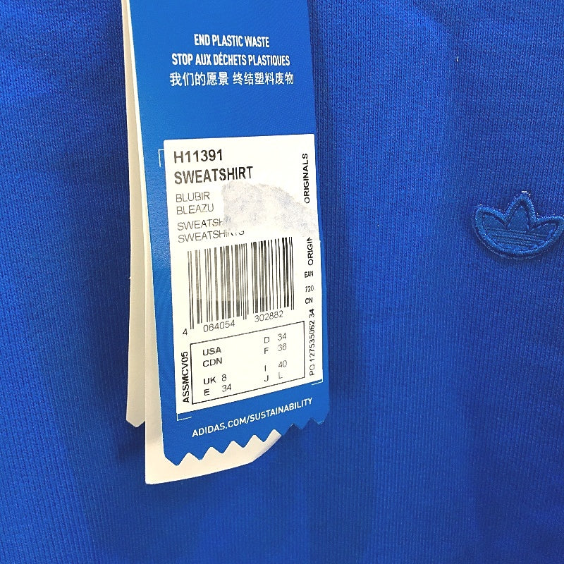 Adidas Adicolor Oversized Blue Bird Pullover Sweatshirt Ladies Size UK 8 NEW