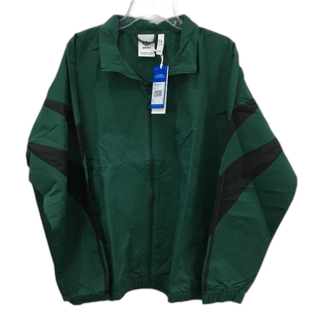 Adidas Shark Woven Stripe Stand Collar Green Track Jacket Mens Size Large NEW