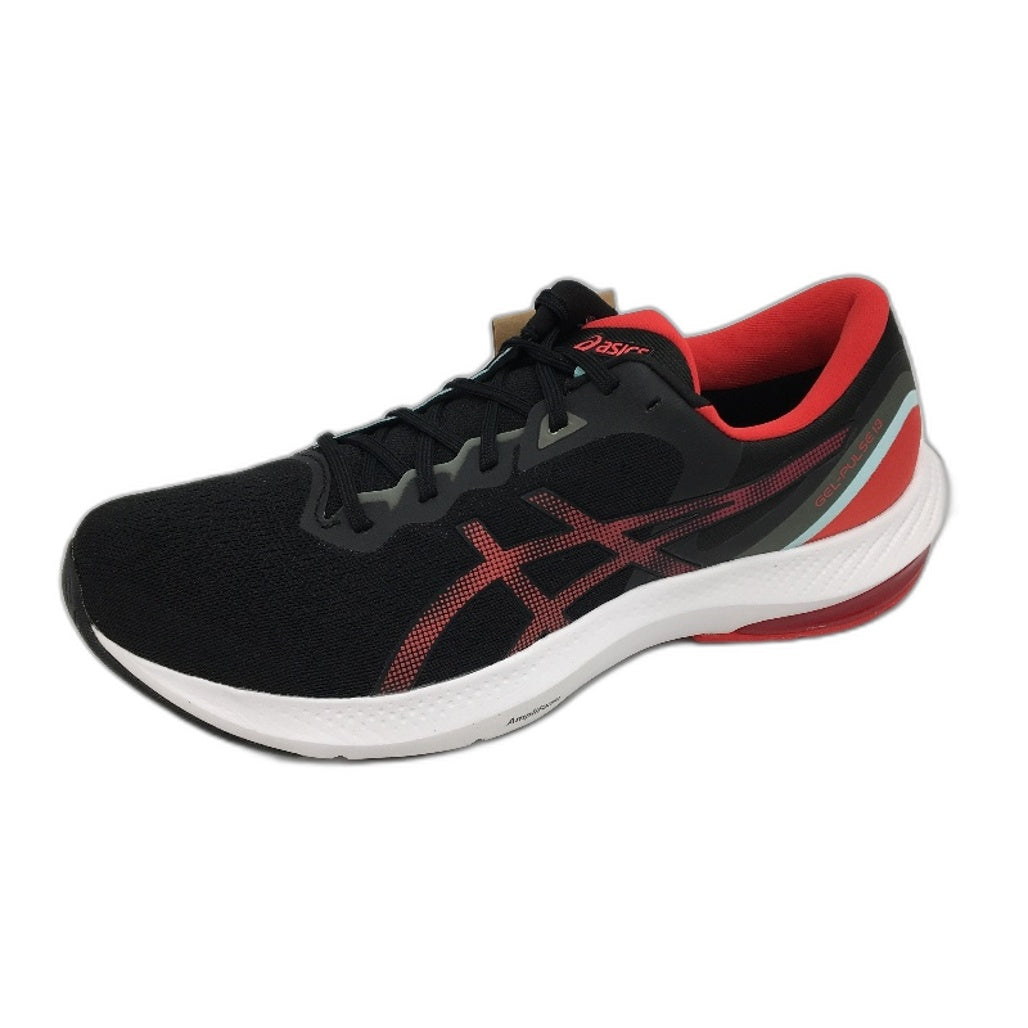 Asics Ortholite Gel-Pulse 13 Black & Electric Red Sneakers Men US10.5 EU44.5 NEW