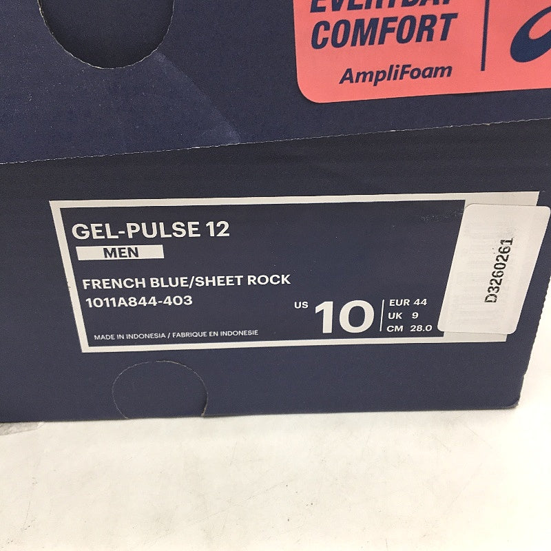 Asics Ortholite Gel-Pulse 12 Amplifoam Blue & Grey Sneakers Men US10 EU44 NEW