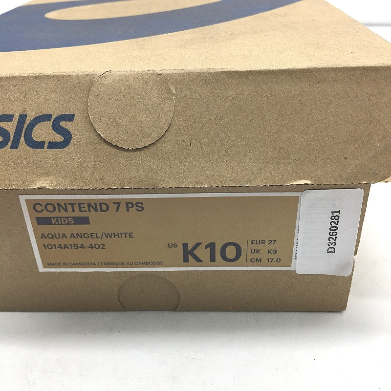Asics Contend 7 PS Aqua Angel & White Sneakers Kids US 10 EU 27 17cm NEW